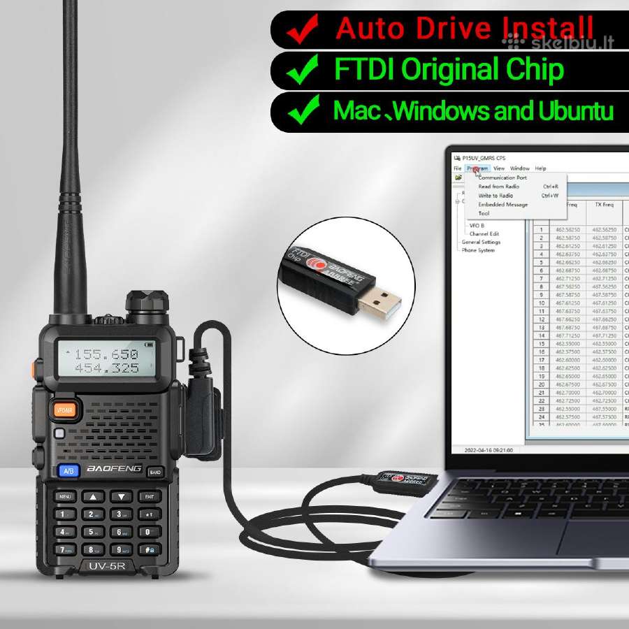 Usb programavimo kabelis racijoms Baofeng Ftdi - nuotraukos Nr. 2