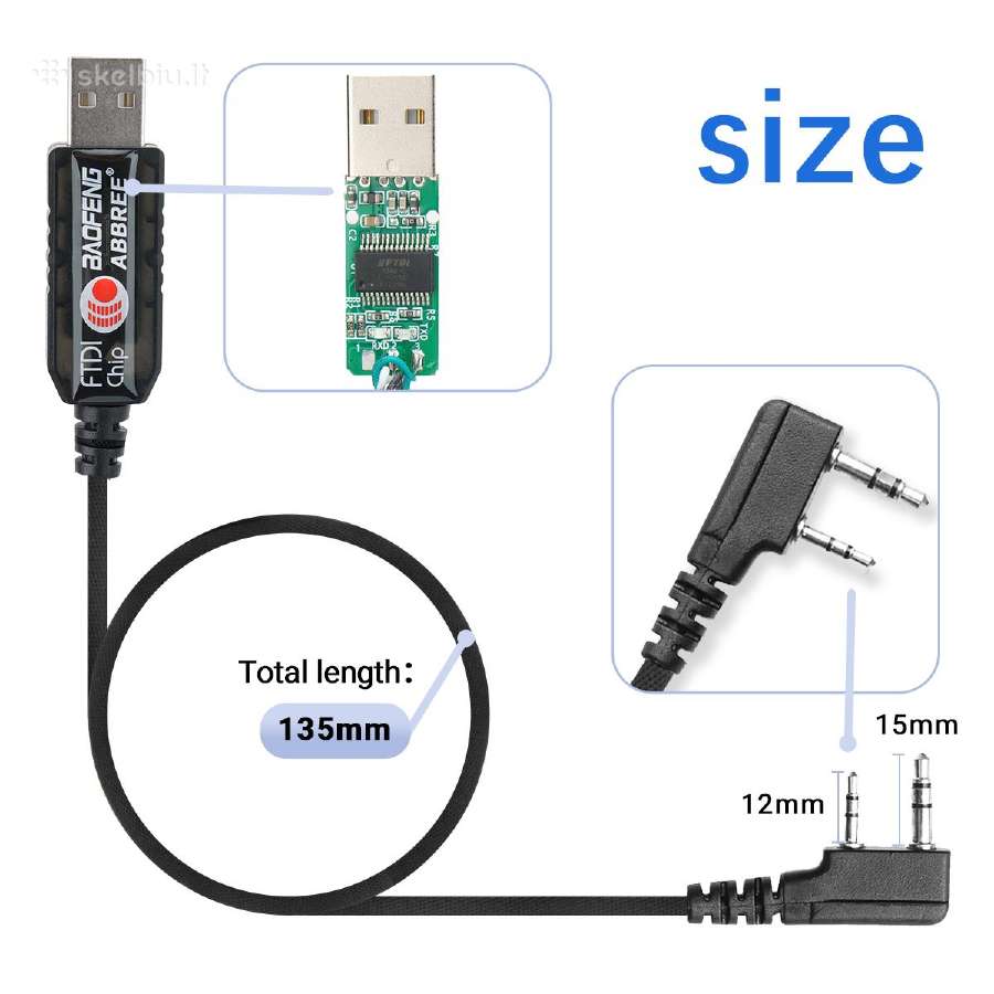 Usb programavimo kabelis racijoms Baofeng Ftdi - nuotraukos Nr. 4