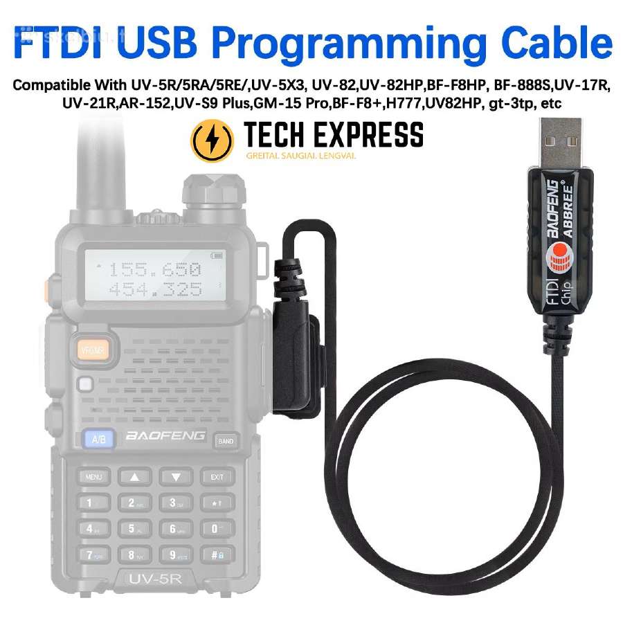 Usb programavimo kabelis racijoms Baofeng Ftdi