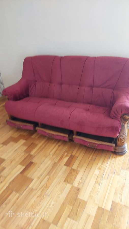 Ąžuolinė trivietė sofa. - nuotraukos Nr. 4