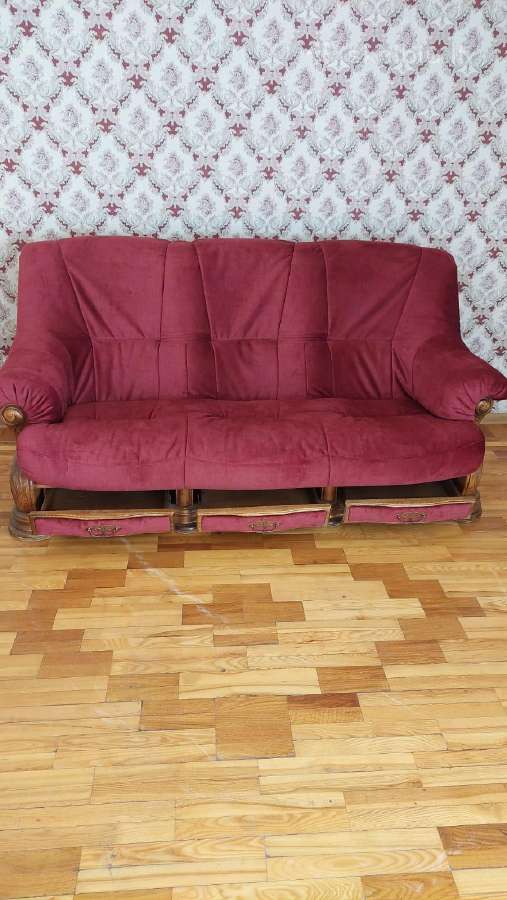 Ąžuolinė trivietė sofa. - nuotraukos Nr. 7
