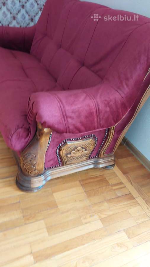 Ąžuolinė trivietė sofa. - nuotraukos Nr. 8
