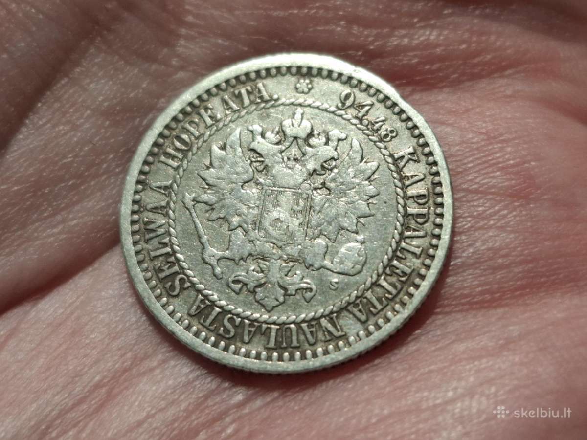 Suomija 1 marka 1866 sidabras - nuotraukos Nr. 2