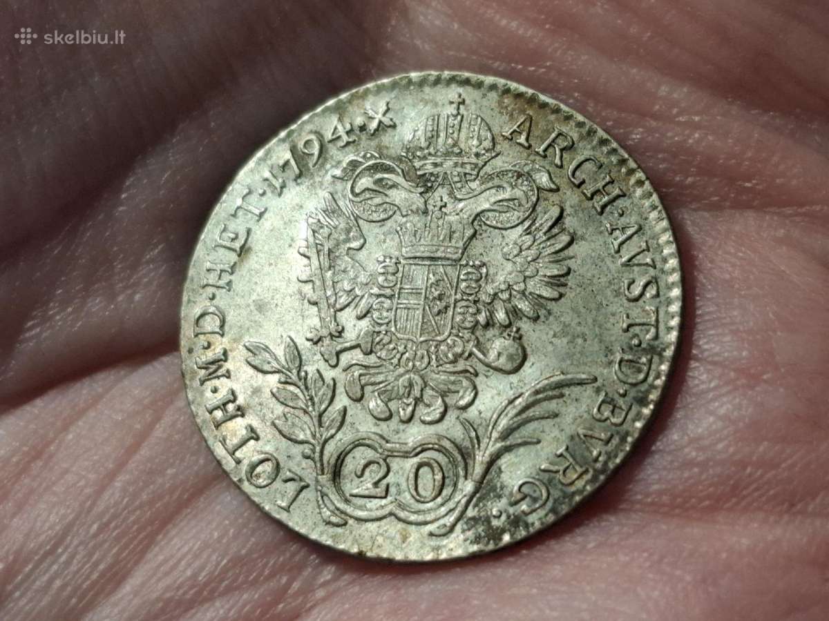 Austrija 20 kreuzer 1794 sidabras