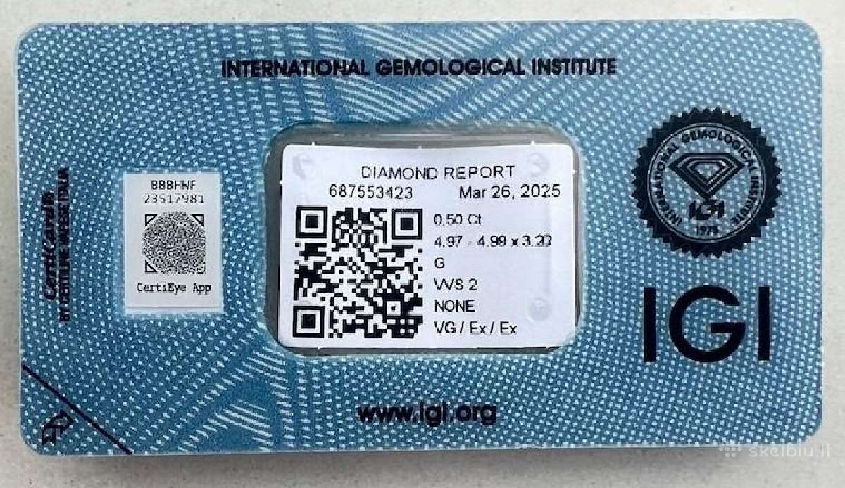 Ypatingo skaidrumo natūralus 0.54 ct briliantas - nuotraukos Nr. 12