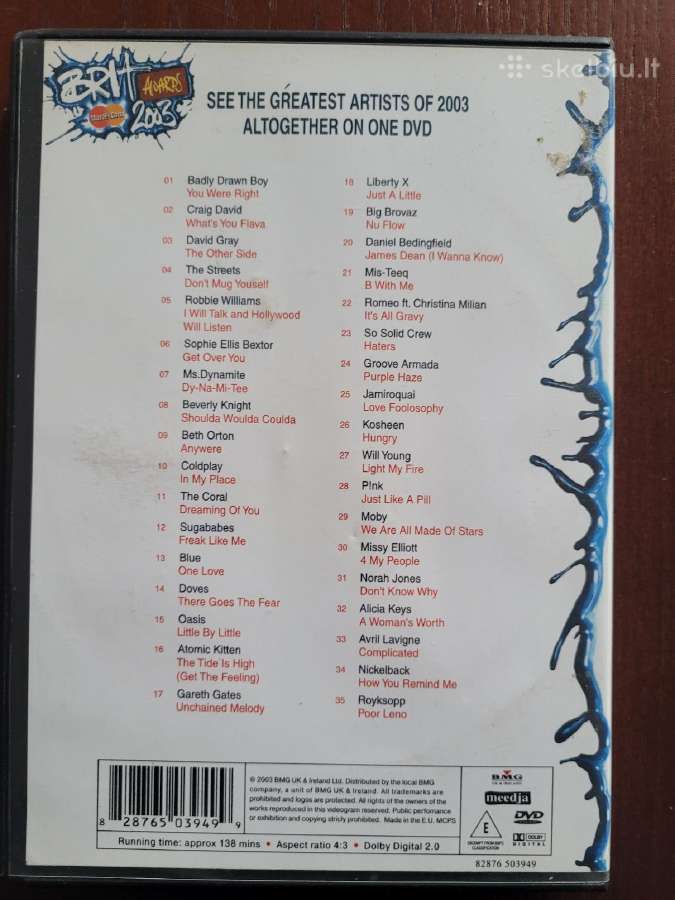 Dvd "Brit Awards 2003" - nuotraukos Nr. 2