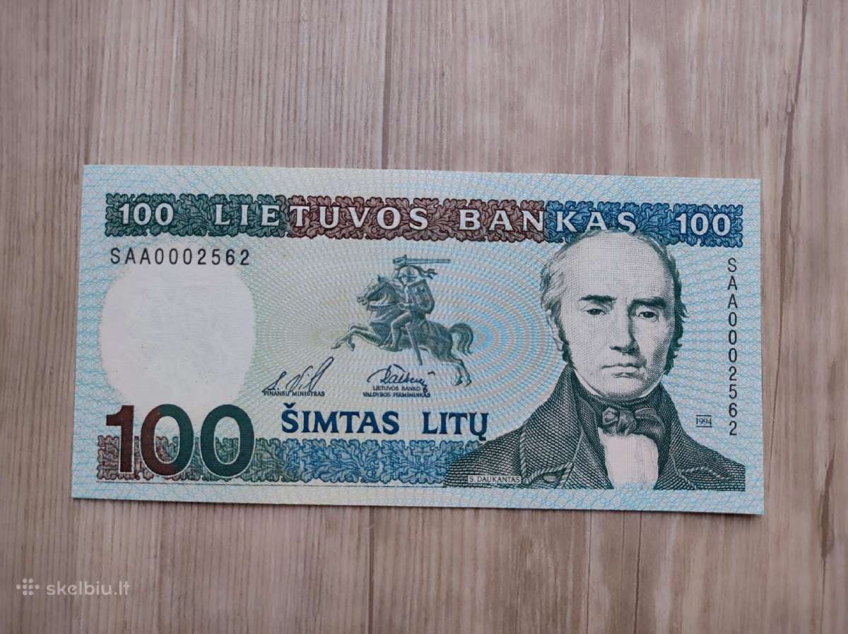 100 litų 1994 metų bankinio stovio
