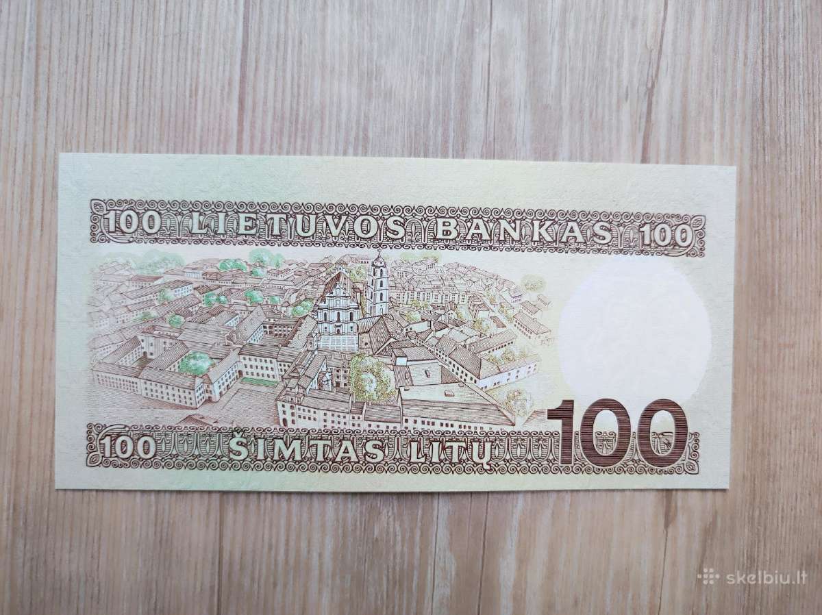 100 litų 1994 metų bankinio stovio - nuotraukos Nr. 2