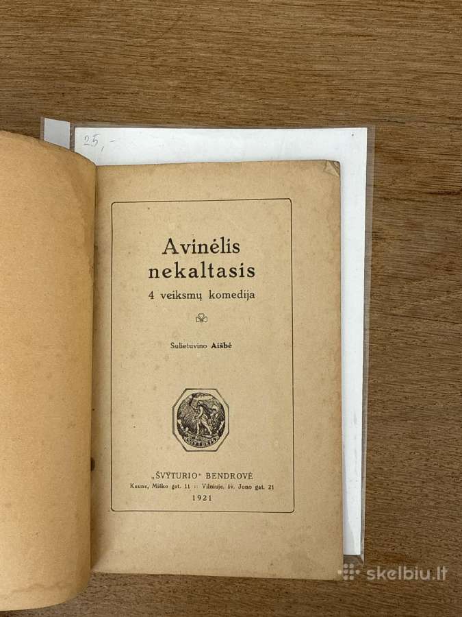 Avinėlis nekaltasis 4 veiksmų komedija. 1921 m. - nuotraukos Nr. 2