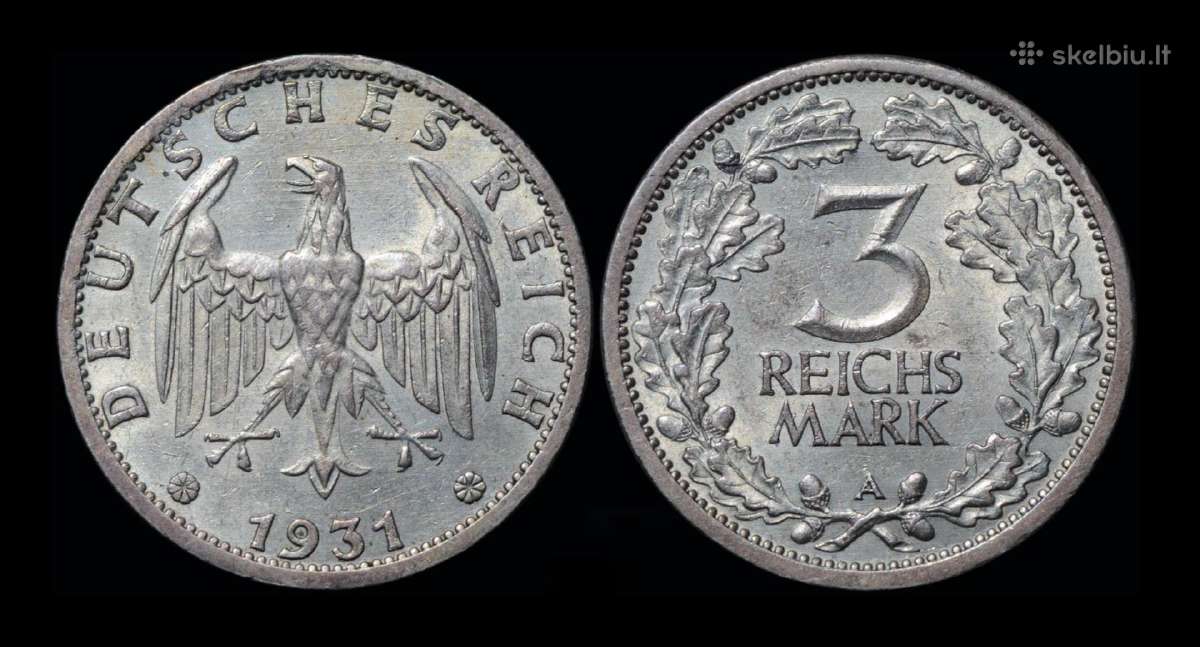 Vokietija 3 reichsmarkės, 1931 A