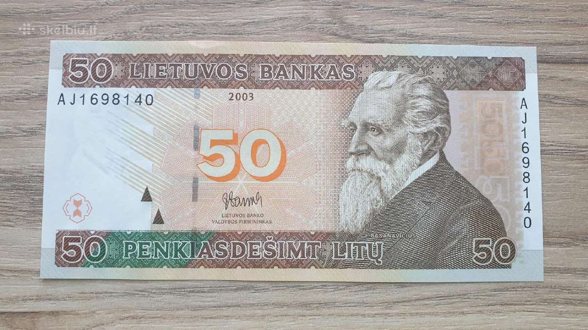 2003 metų 50 litų Unc