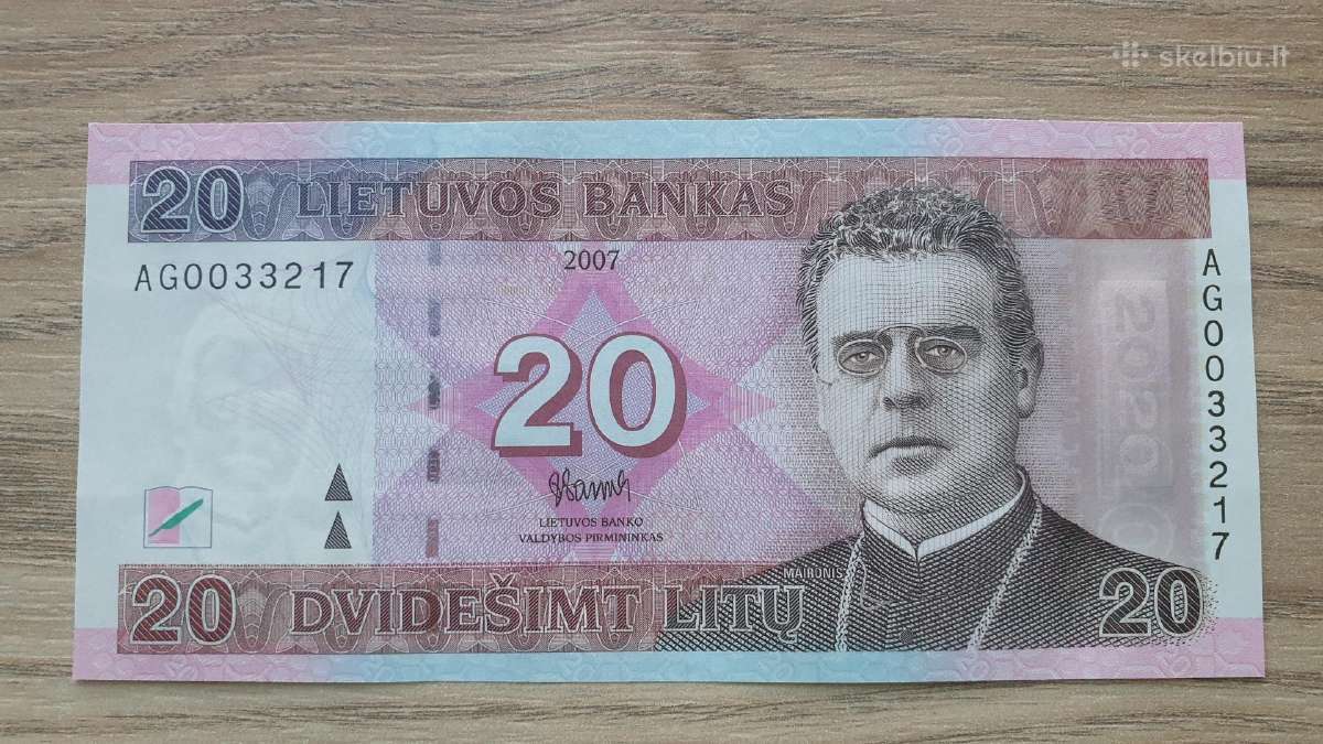 2007 metų 20 litų Ag serija