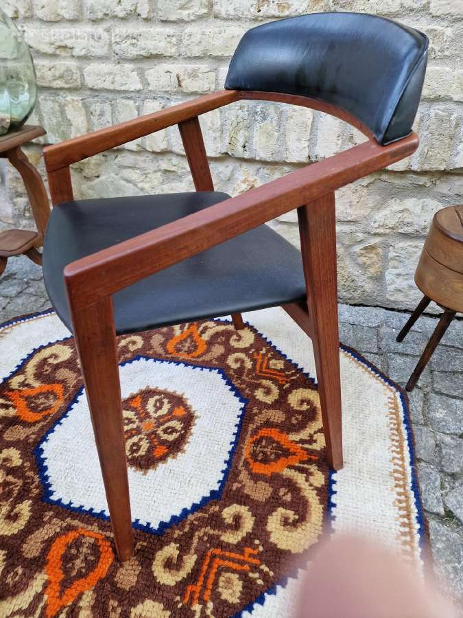 Vintažinė mid century tikmedžio kėdė - nuotraukos Nr. 5