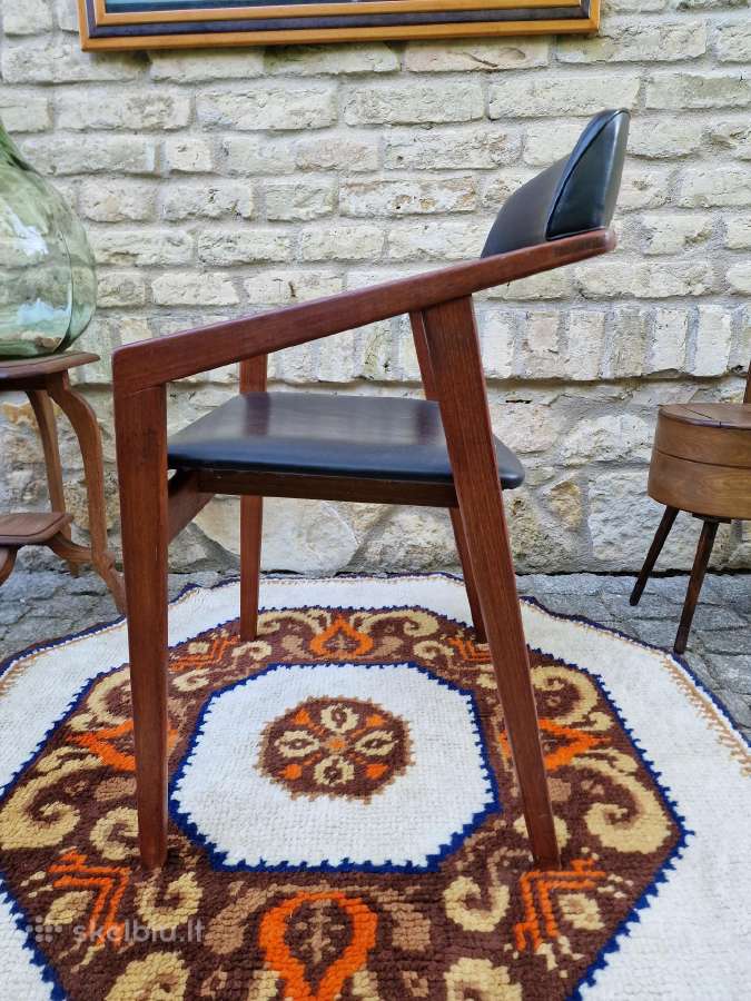 Vintažinė mid century tikmedžio kėdė - nuotraukos Nr. 8