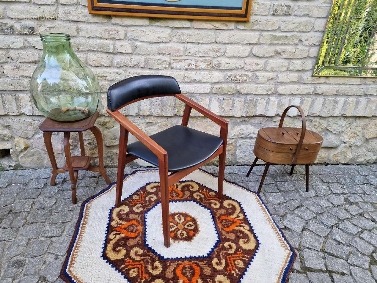 Vintažinė mid century tikmedžio kėdė - nuotraukos Nr. 16