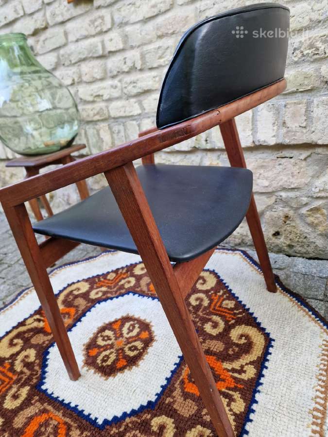 Vintažinė mid century tikmedžio kėdė - nuotraukos Nr. 18