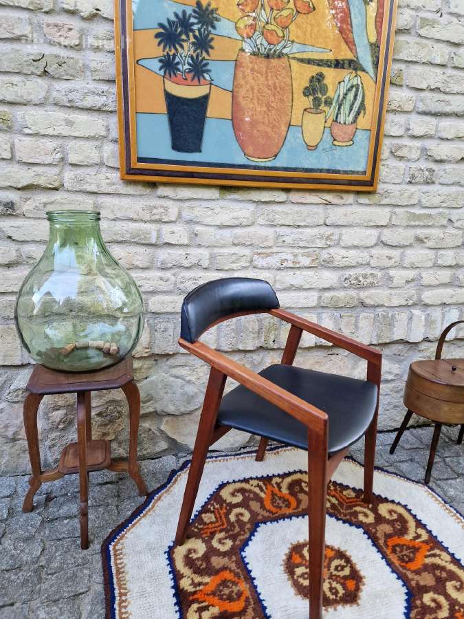Vintažinė mid century tikmedžio kėdė - nuotraukos Nr. 19