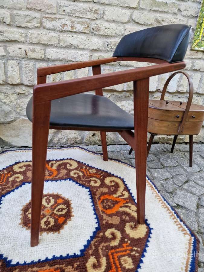 Vintažinė mid century tikmedžio kėdė - nuotraukos Nr. 20