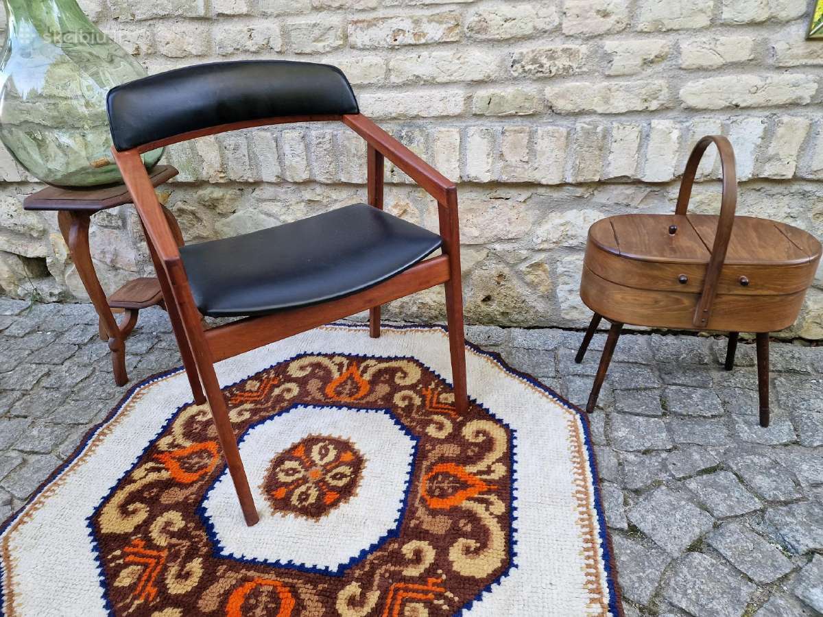 Vintažinė mid century tikmedžio kėdė - nuotraukos Nr. 21