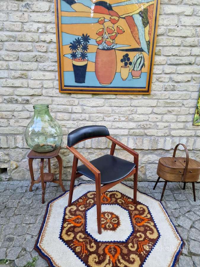 Vintažinė mid century tikmedžio kėdė - nuotraukos Nr. 24