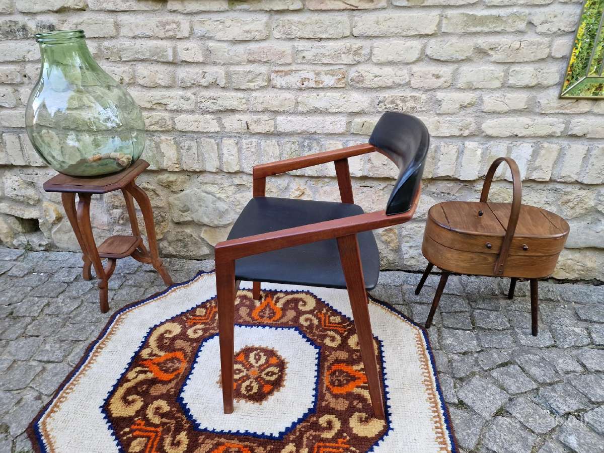 Vintažinė mid century tikmedžio kėdė - nuotraukos Nr. 26