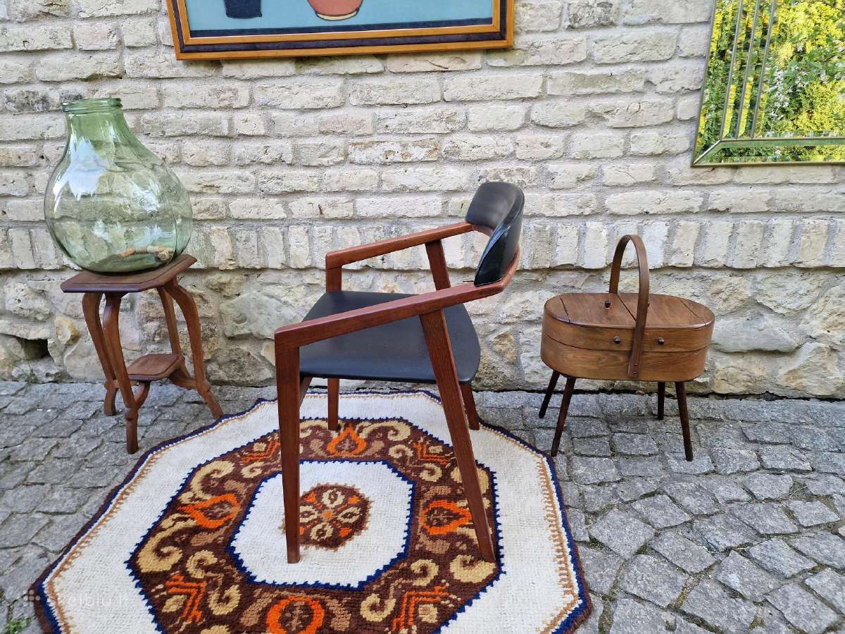 Vintažinė mid century tikmedžio kėdė - nuotraukos Nr. 28