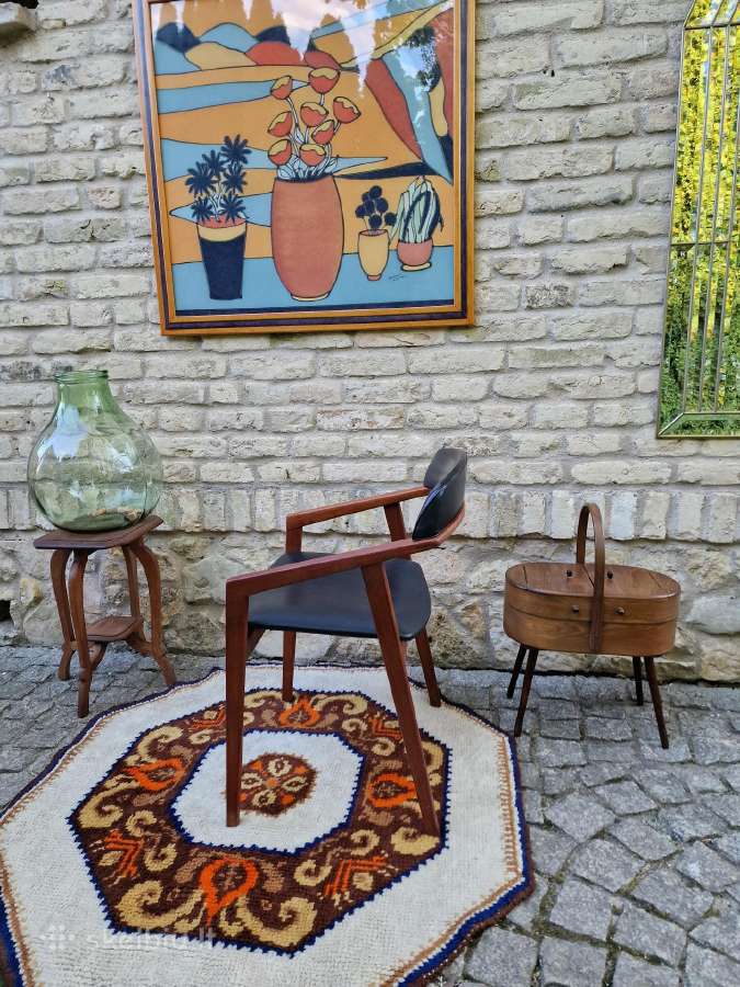 Vintažinė mid century tikmedžio kėdė - nuotraukos Nr. 30