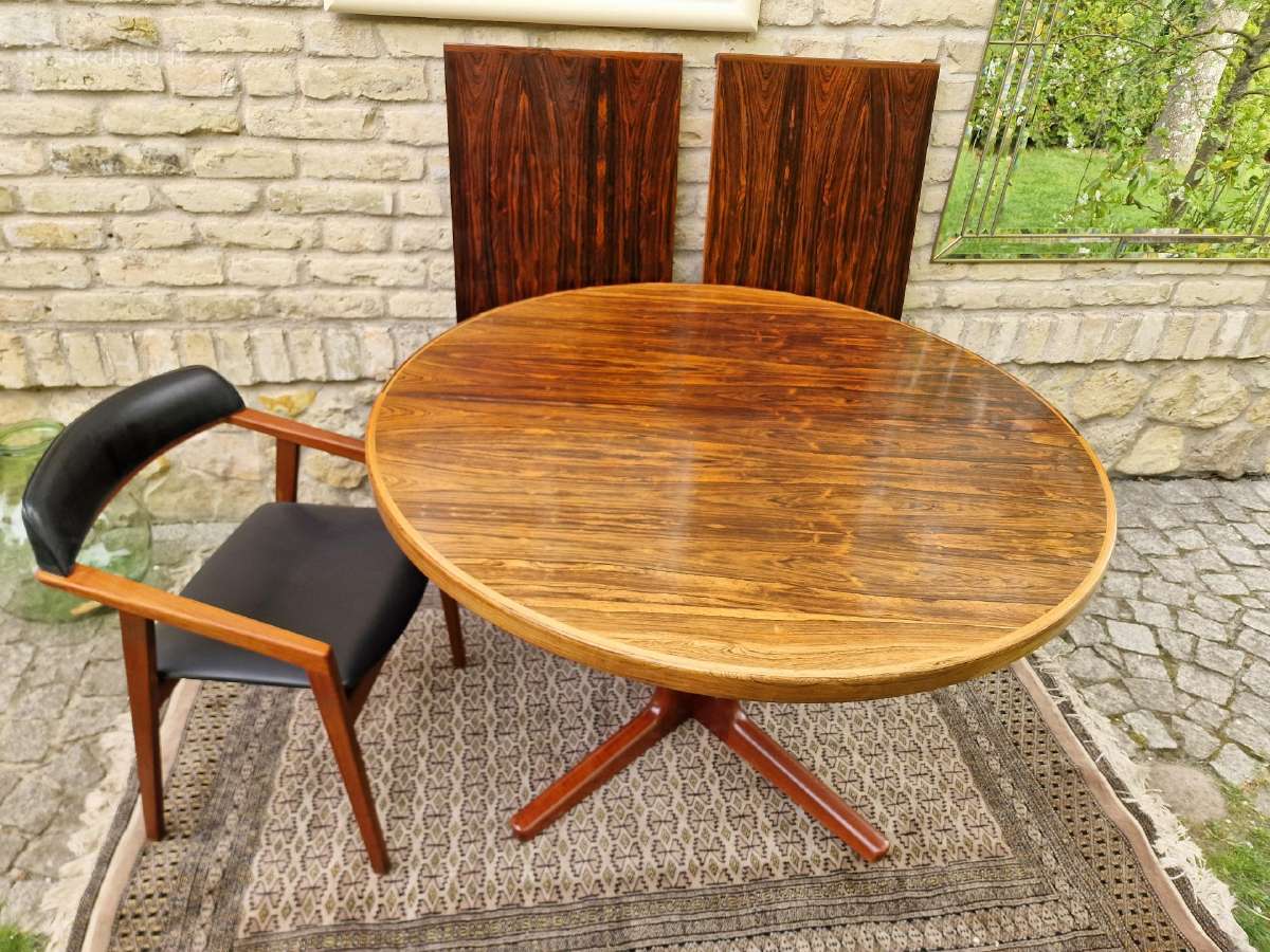 Vintažinis mid century palisandro valgomojo stalas - nuotraukos Nr. 6