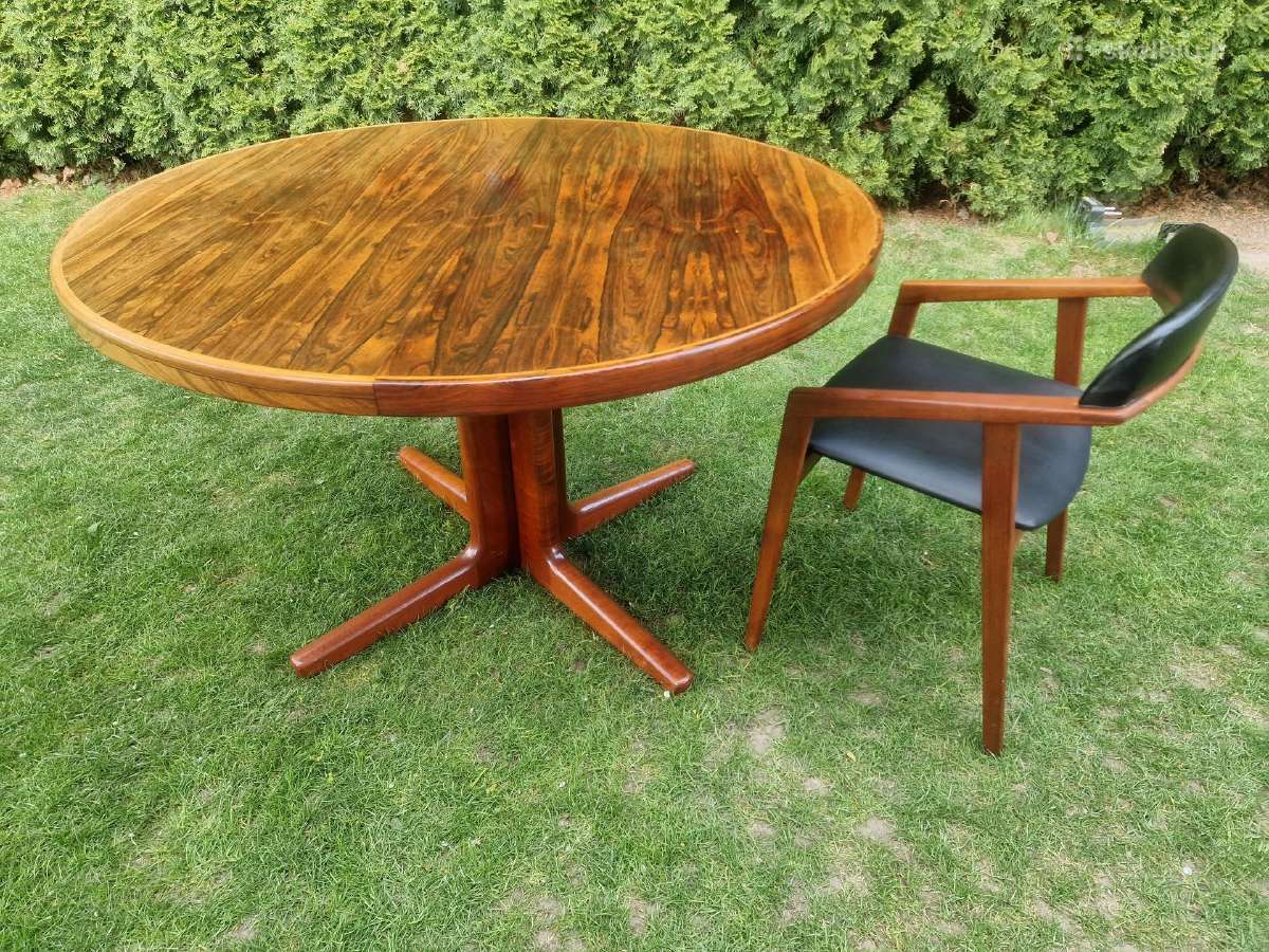 Vintažinis mid century palisandro valgomojo stalas - nuotraukos Nr. 7