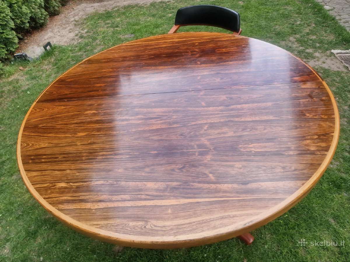 Vintažinis mid century palisandro valgomojo stalas - nuotraukos Nr. 12