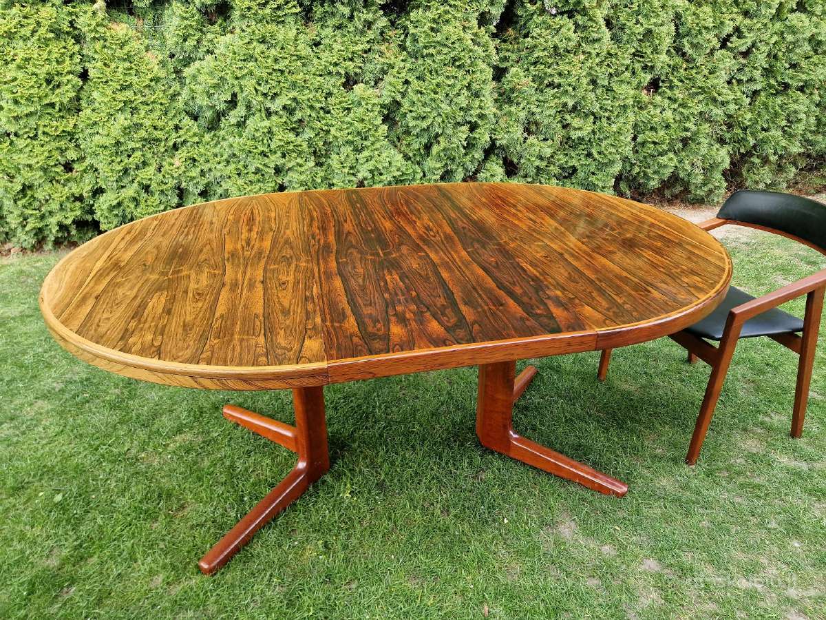Vintažinis mid century palisandro valgomojo stalas - nuotraukos Nr. 9