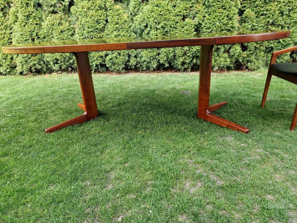 Vintažinis mid century palisandro valgomojo stalas - nuotraukos Nr. 11