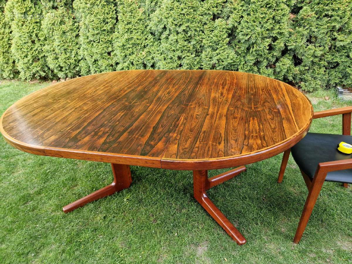 Vintažinis mid century palisandro valgomojo stalas - nuotraukos Nr. 13