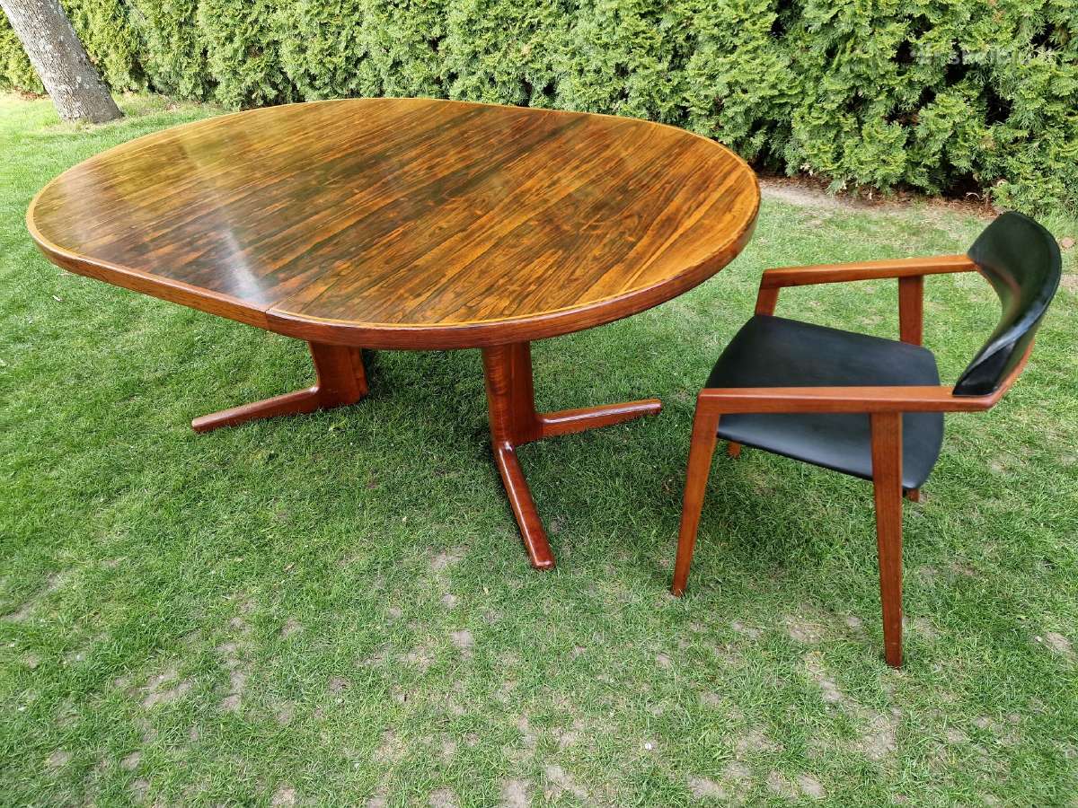 Vintažinis mid century palisandro valgomojo stalas - nuotraukos Nr. 15