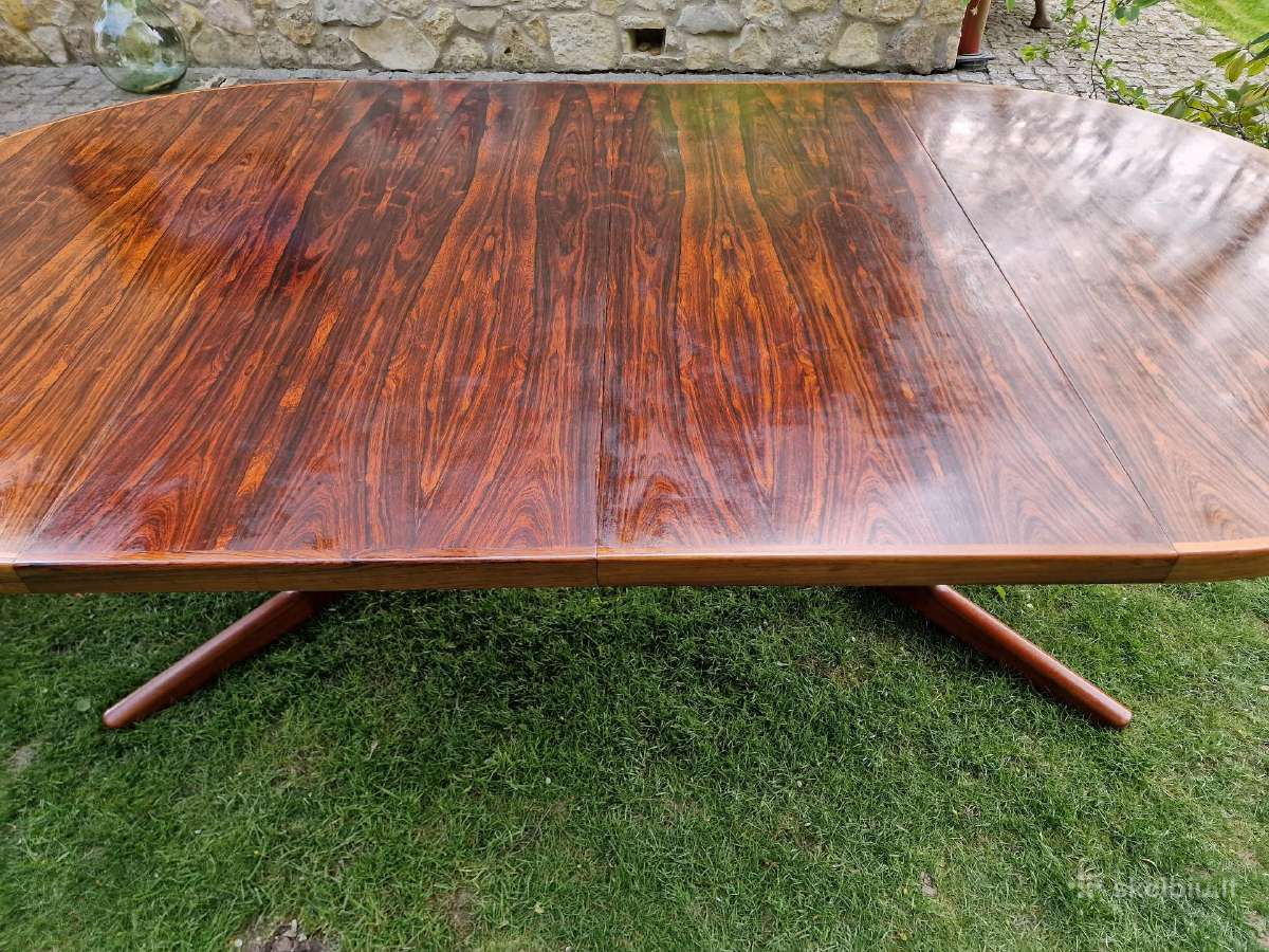 Vintažinis mid century palisandro valgomojo stalas - nuotraukos Nr. 17