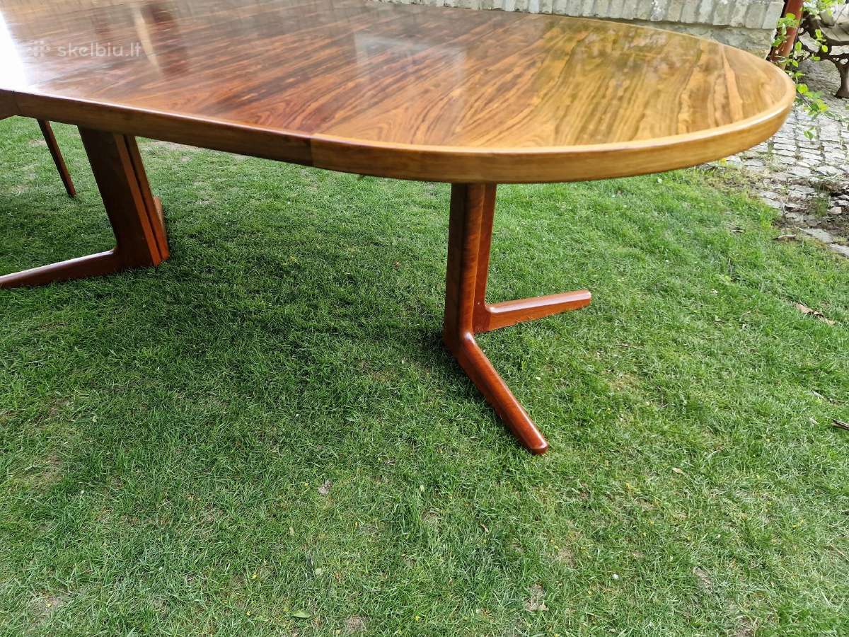Vintažinis mid century palisandro valgomojo stalas - nuotraukos Nr. 18