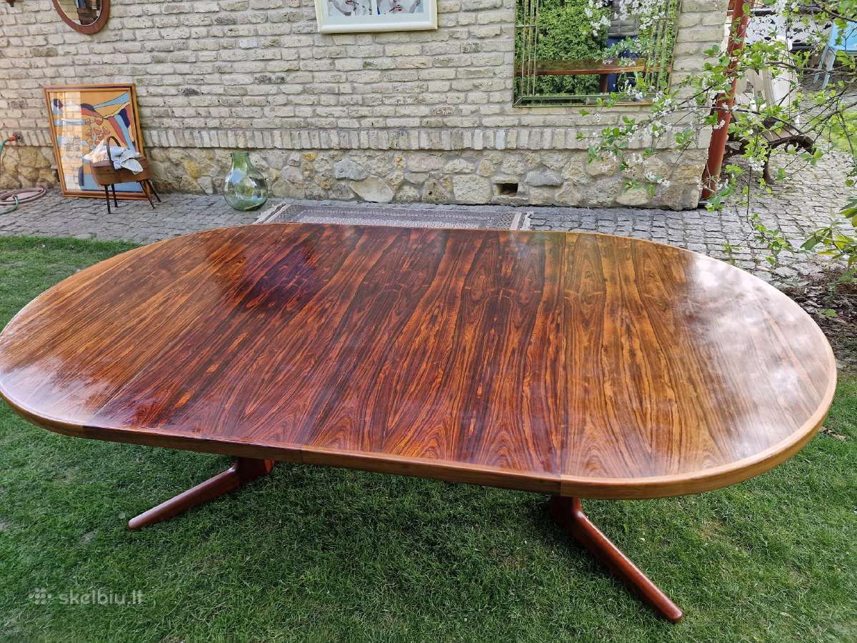 Vintažinis mid century palisandro valgomojo stalas - nuotraukos Nr. 2
