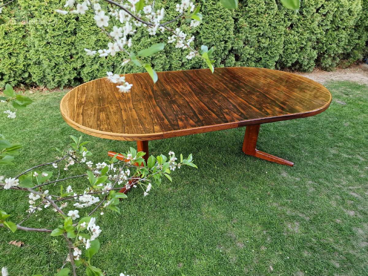 Vintažinis mid century palisandro valgomojo stalas - nuotraukos Nr. 27