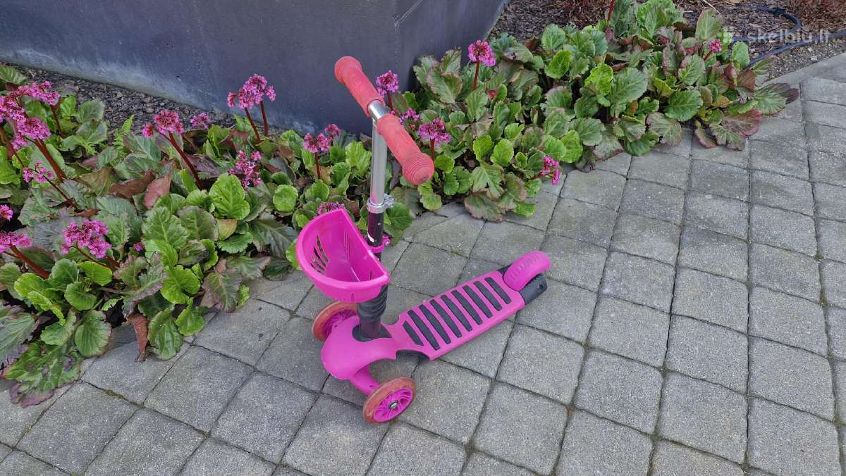 Rožinis triratis paspirtukas