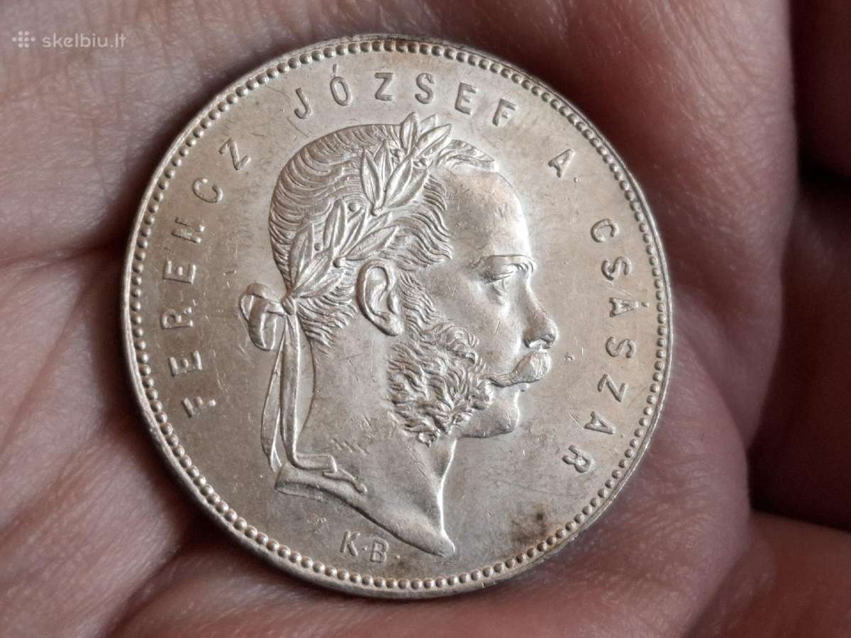 Vengrija 1 forintas 1869 sidabras - nuotraukos Nr. 2