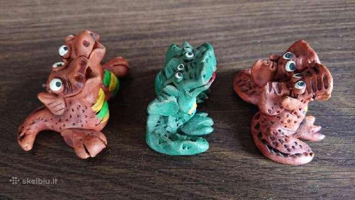 Gražios molinės statulėlės - Drakoniukai 3 vnt - nuotraukos Nr. 4