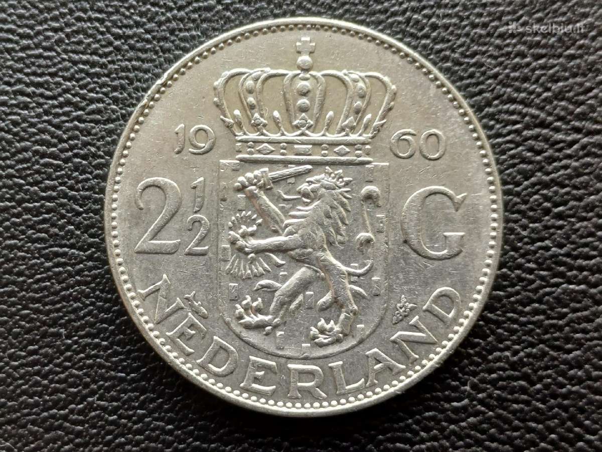 (477)2 1/2 guldeno 1960m. Nyderlandai sidabras 720