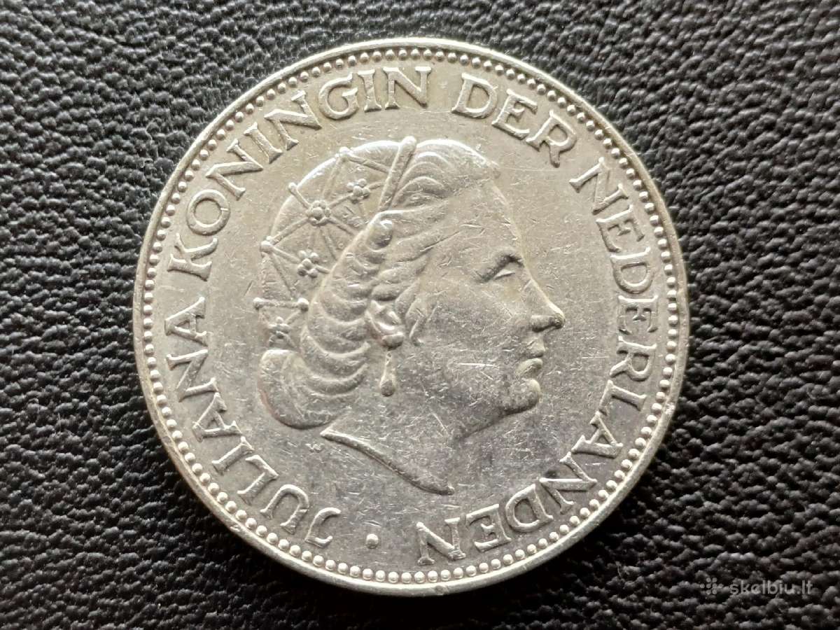 (477)2 1/2 guldeno 1960m. Nyderlandai sidabras 720 - nuotraukos Nr. 2