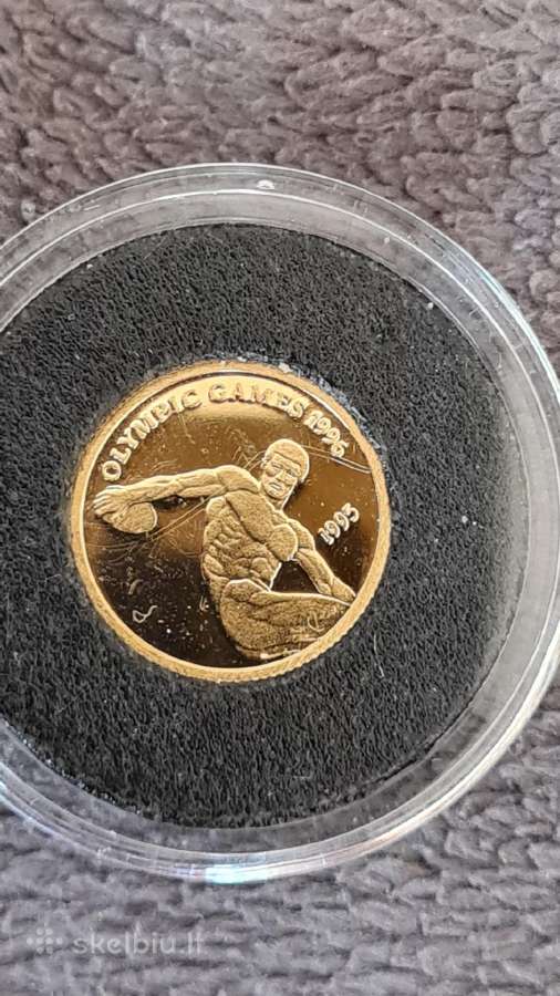 Auksines .999 1/25oz Liberty ir disko metikas