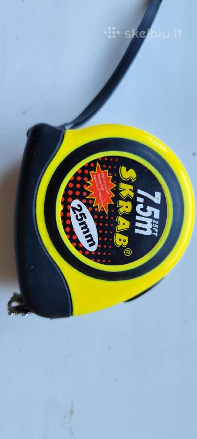 Matavimo ruletė 7,5m 25mm su magnetu