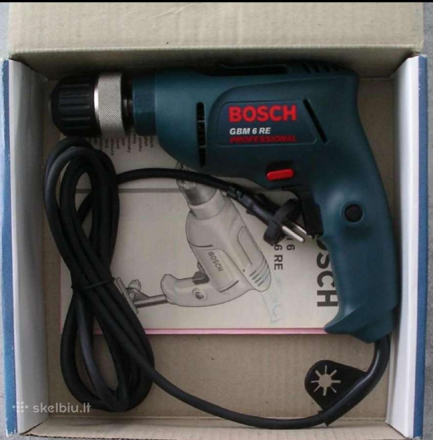Elektrinė drėlė, grąžtas, gręžtuvas Bosch Gbm 6 Re
