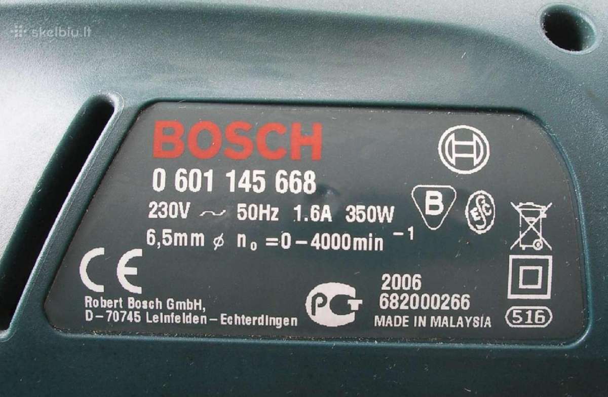 Elektrinė drėlė, grąžtas, gręžtuvas Bosch Gbm 6 Re - nuotraukos Nr. 4