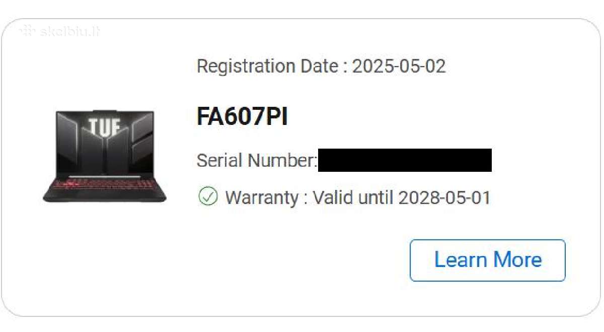 Asus Tuf Gaming A16 7940hx 96gb RAM rtx 4070 8gb - nuotraukos Nr. 6