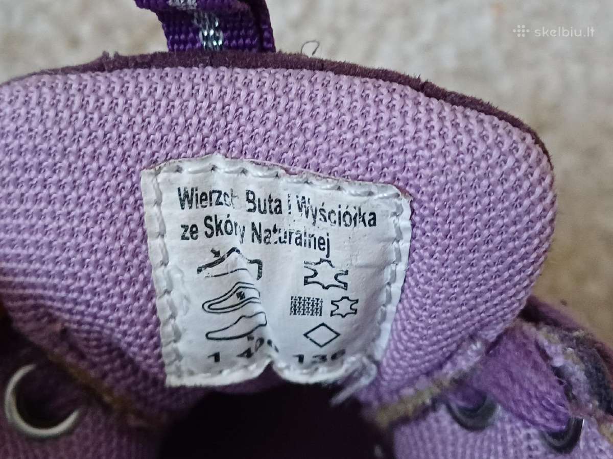 Puikios būklės violetiniai odiniai batukai 20 dydi - nuotraukos Nr. 3