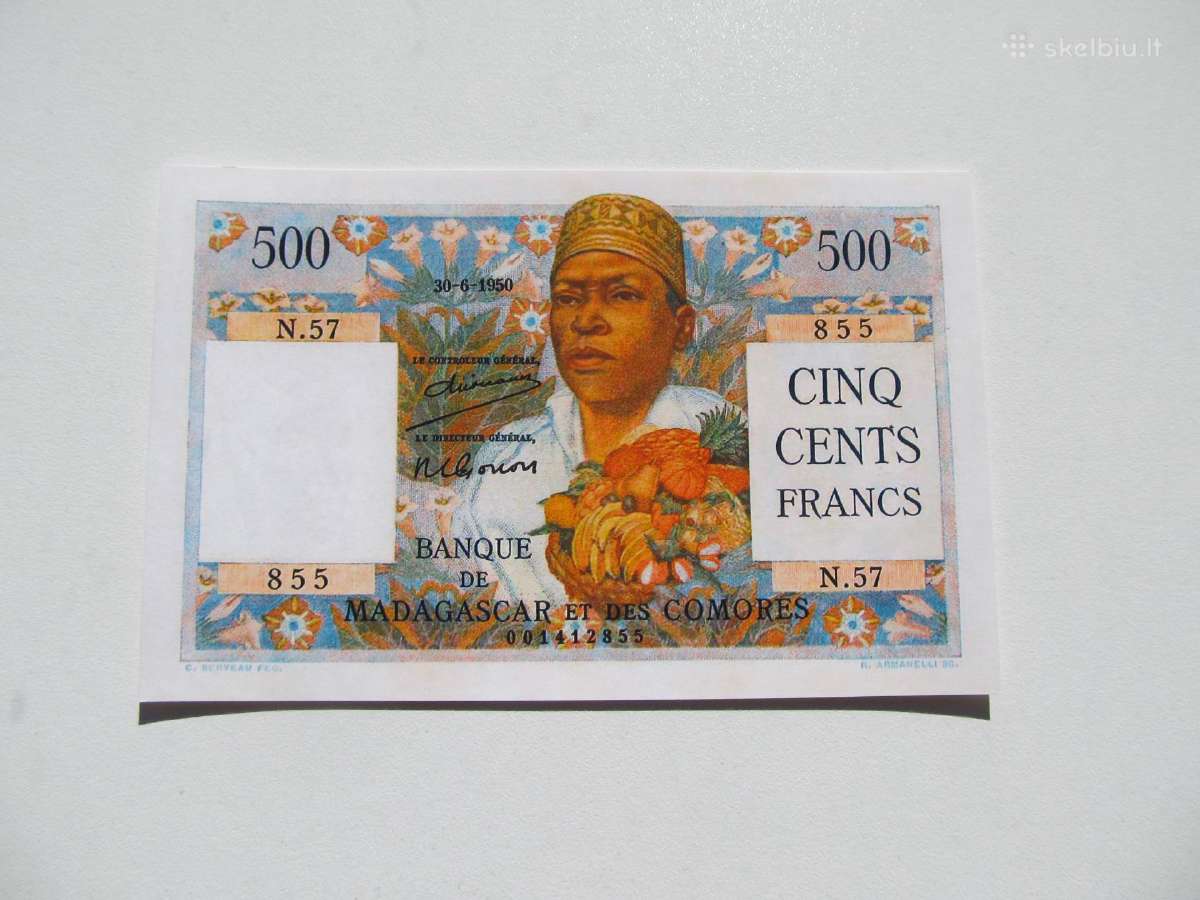 500 franku , Madagaskaras Komorai 1950